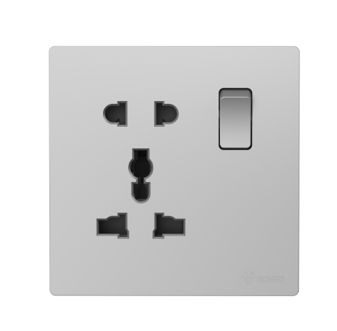 GG37E016 Light Grey - Socket Universal 1 Tombol