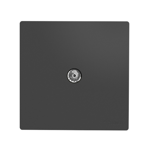 GG37T103 Dark Grey - 1 Gang TV Cable Outlet