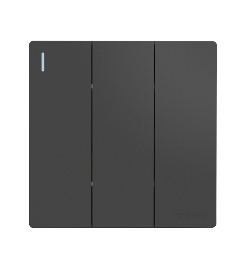 GG37K311 Dark Grey - 3 Gang 1 Way Switch