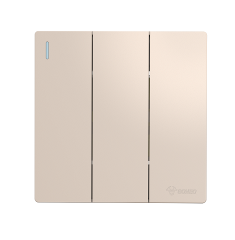 GG37K312 Gold - 3 Gang 2 Way Switch