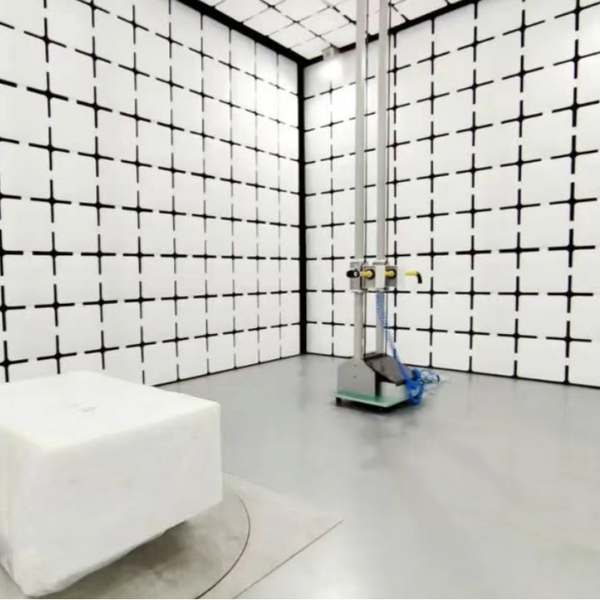 Sample Setup: Secure sample on turntable aligned with test antenna.