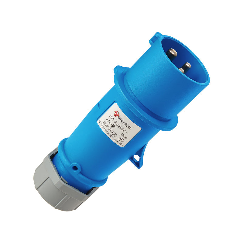 Boxed blue industrial plug GNP-163(Z)