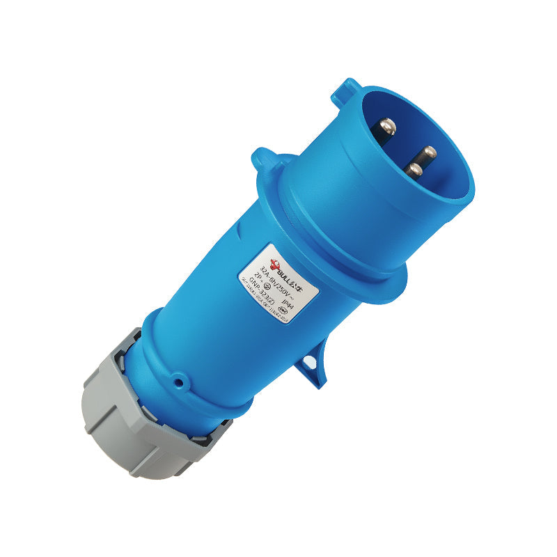 Boxed blue industrial plug GNP-323(Z)