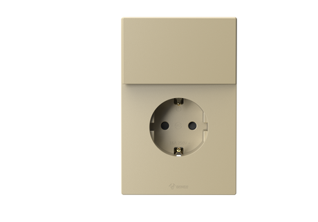 1 Gang Schuko Socket with 1 Way Switch