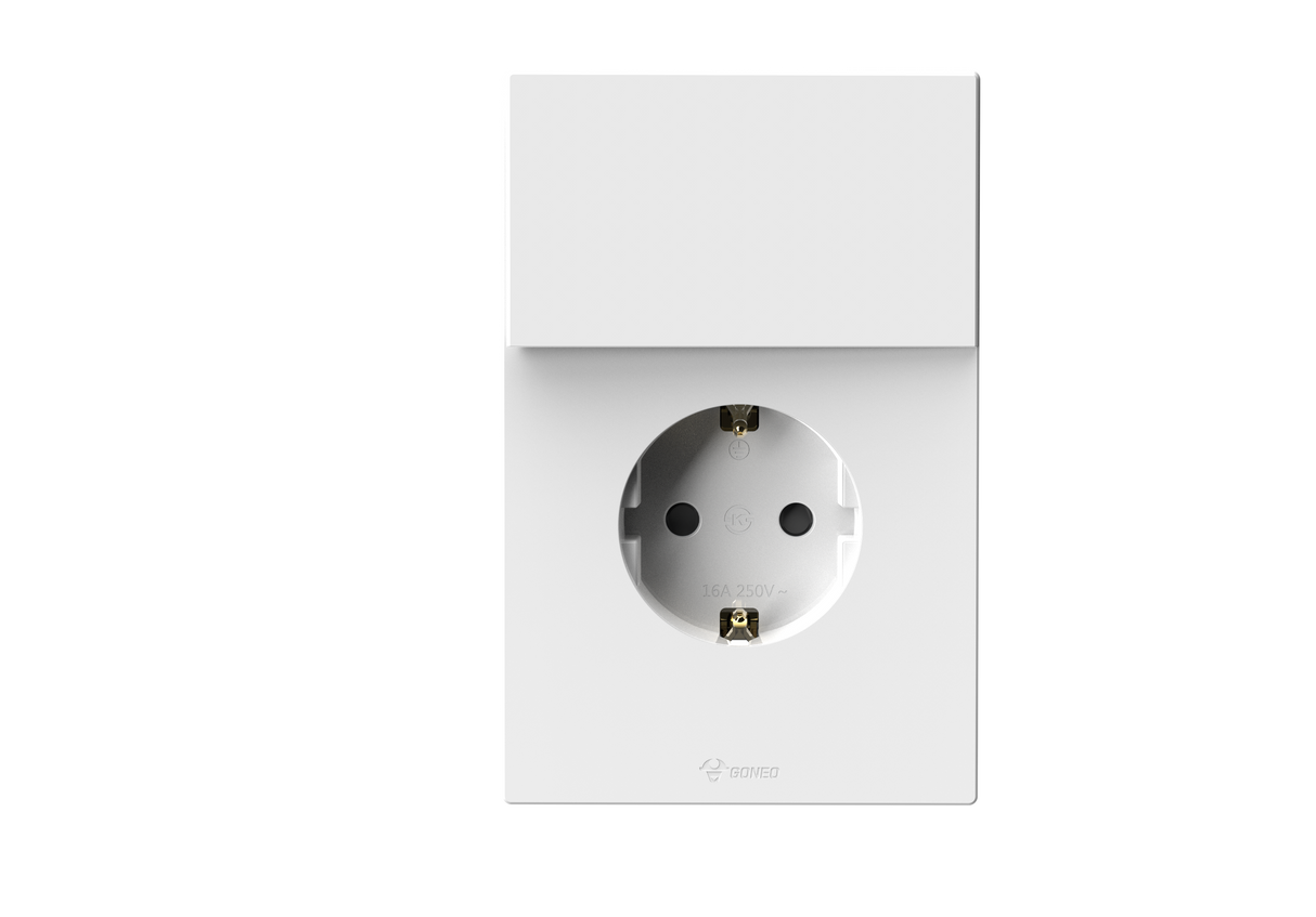 1 Gang Schuko Socket with 1 Way Switch