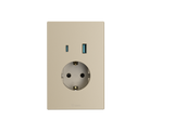 1 Gang Schuko + 2 USB Socket