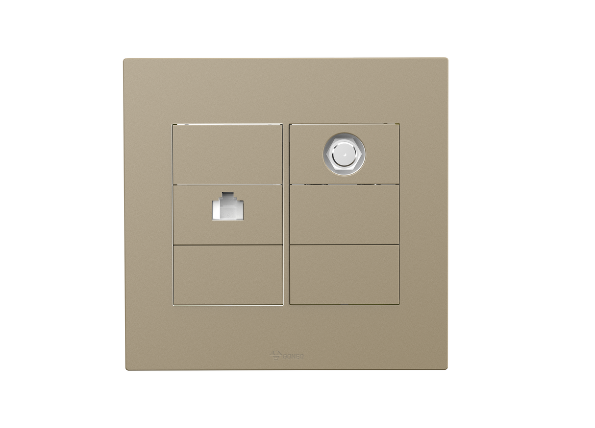 1 Gang Computer + TV (Into 2) Socket