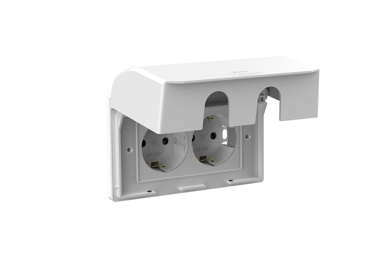 2 Gang Schuko Socket with Waterproof