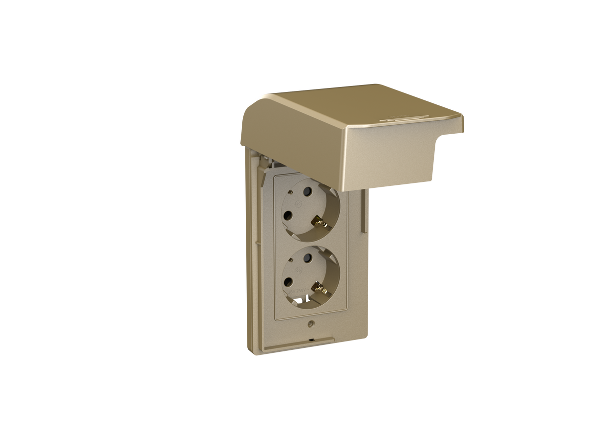 2 Gang Schuko Socket with Waterproof