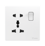 GG37E016 White - Socket Universal 1 Tombol