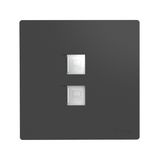 GG37T222 Dark Grey - 2-Gang Computer Wall Socket