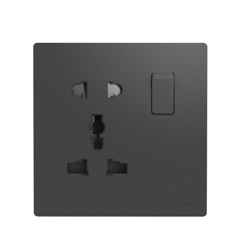 GG37E016 Dark Grey - Socket Universal 1 Tombol