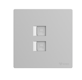 GG37T222 Light Grey - 2-Gang Computer Wall Socket
