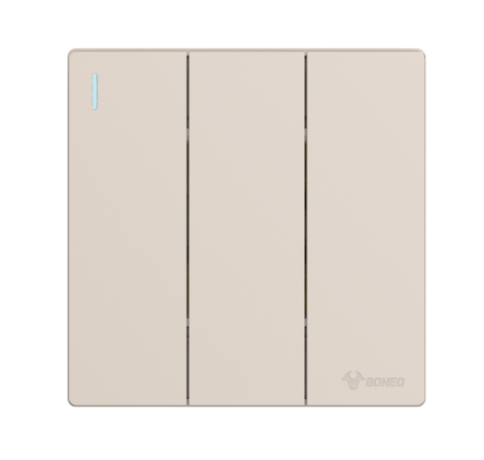 GG37K311 Gold - 3 Gang 1 Way Switch