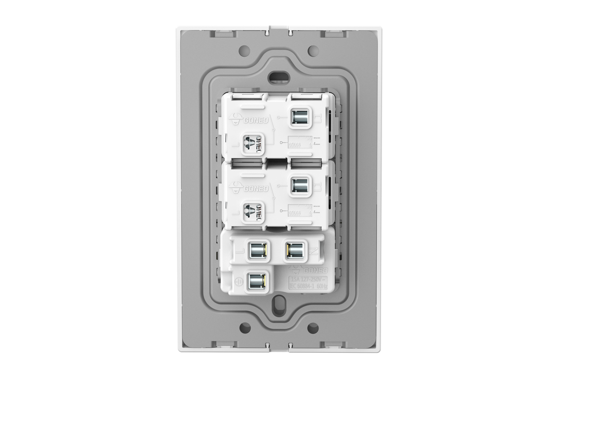 MG01E001 1 Gang Socket + 2 Gang 1 Way Illuminated Switch