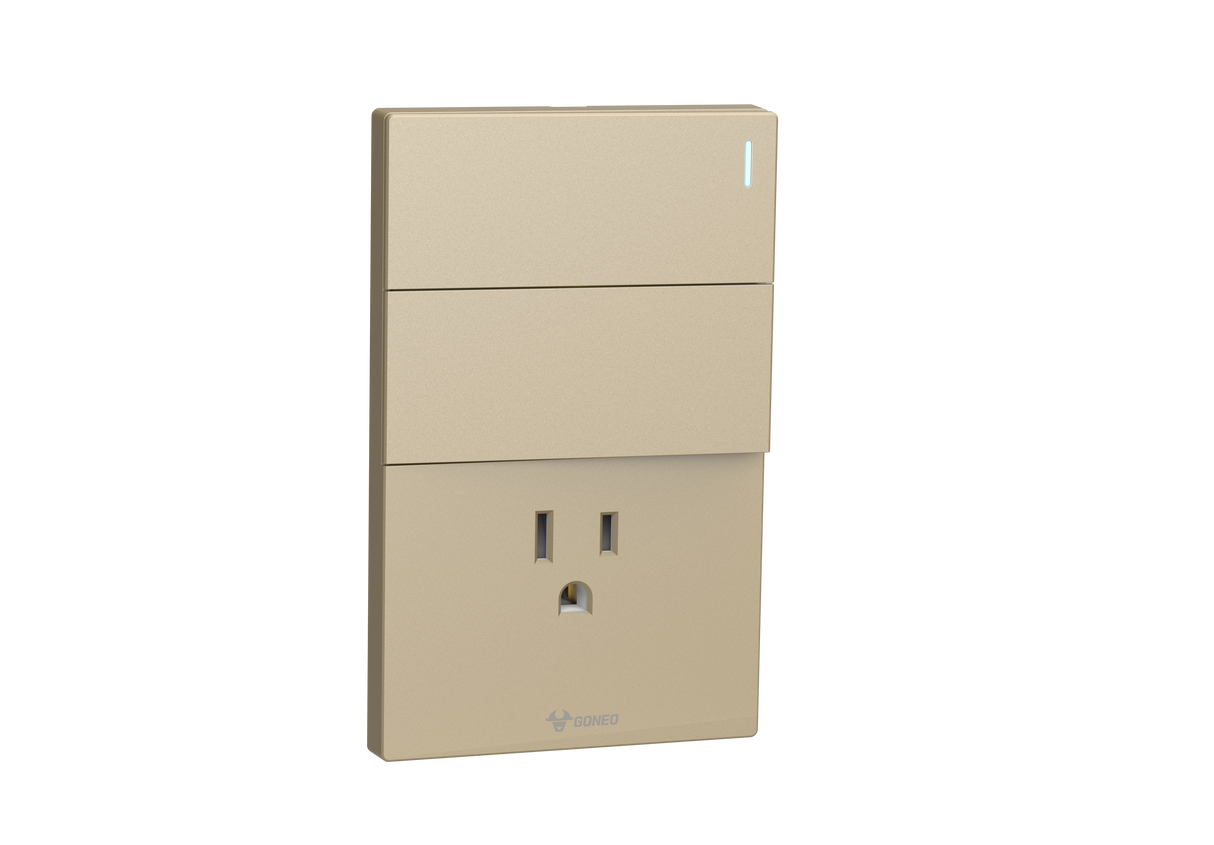 MG01E002 1 Gang Socket + 2 Gang 2 Way Illuminated Switch