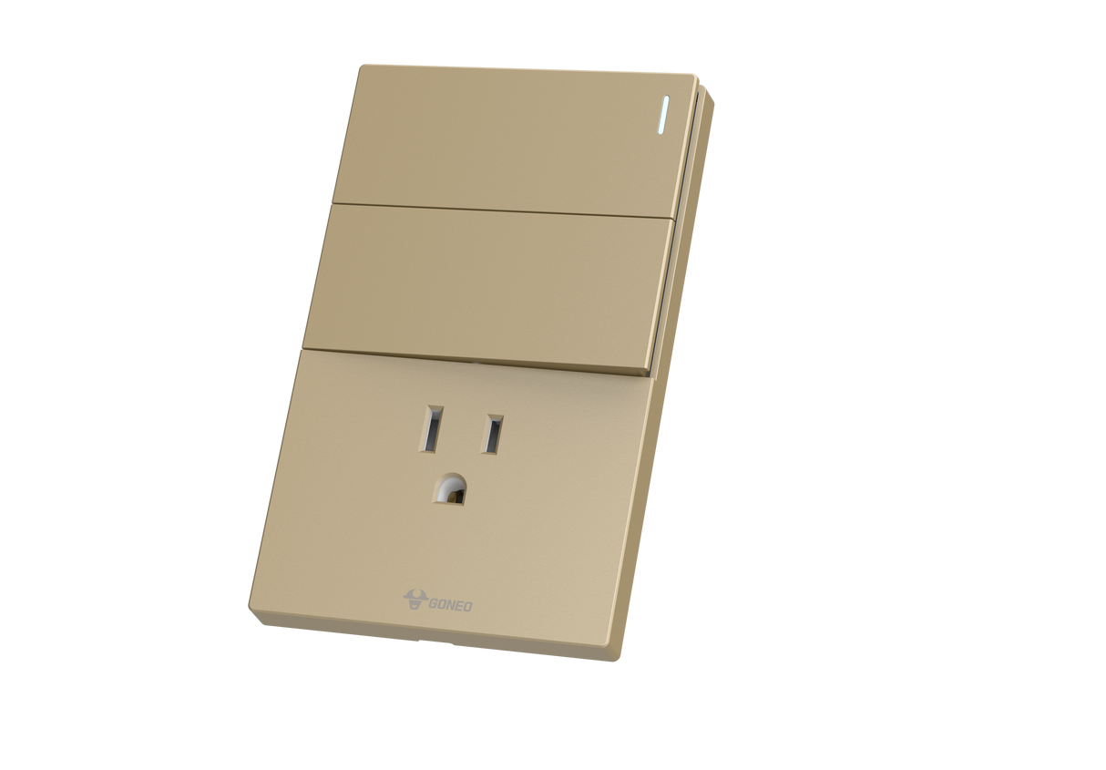 MG01E002 1 Gang Socket + 2 Gang 2 Way Illuminated Switch