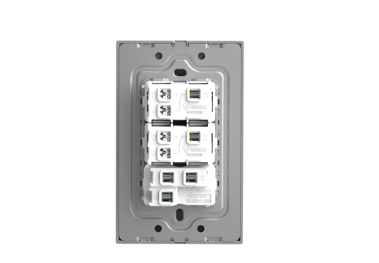 MG01E002 1 Gang Socket + 2 Gang 2 Way Illuminated Switch