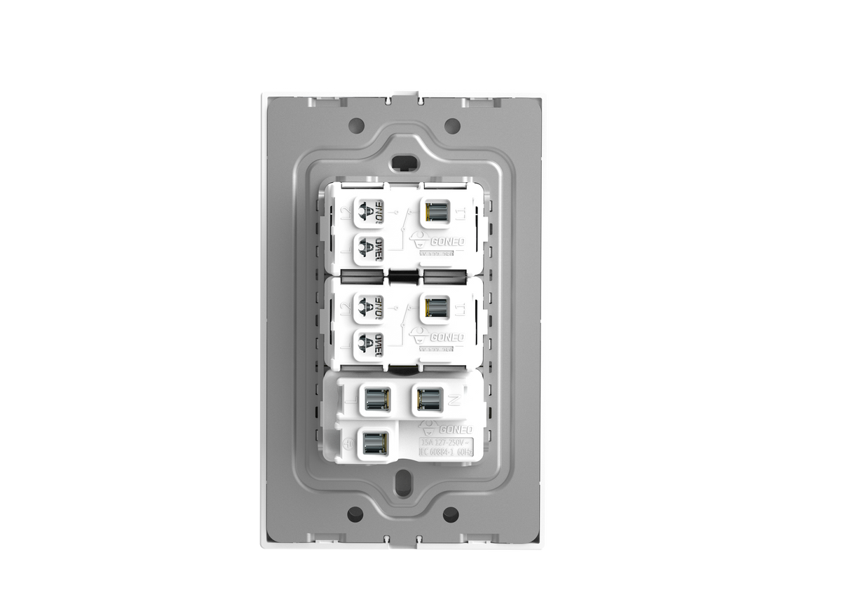 MG01E002 1 Gang Socket + 2 Gang 2 Way Illuminated Switch