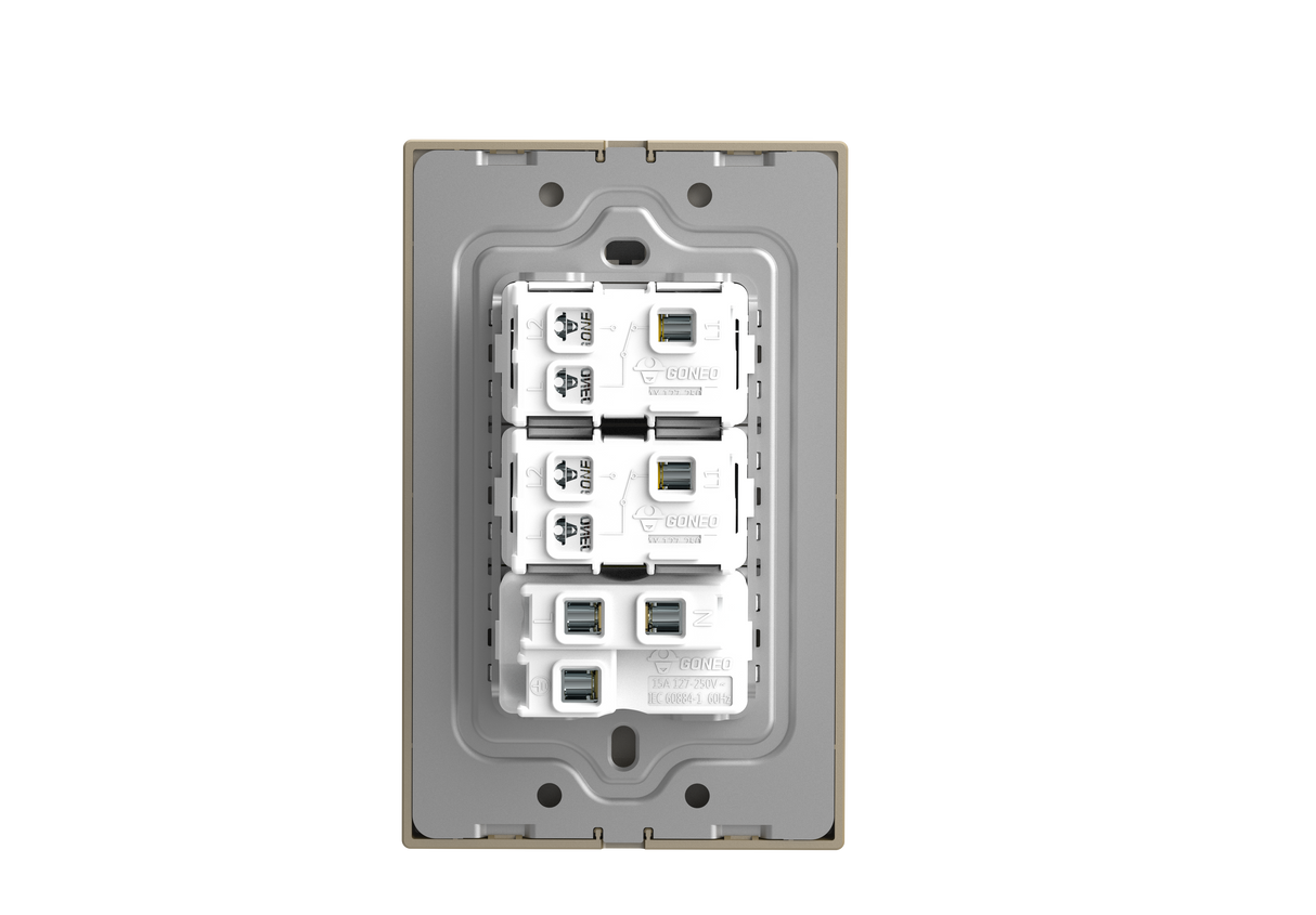 MG01E002 1 Gang Socket + 2 Gang 2 Way Illuminated Switch