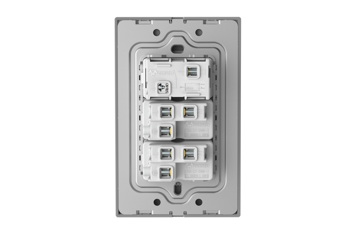 MG01E003 1 Gang Socket + 1 Gang 1 Way Illuminated Switch