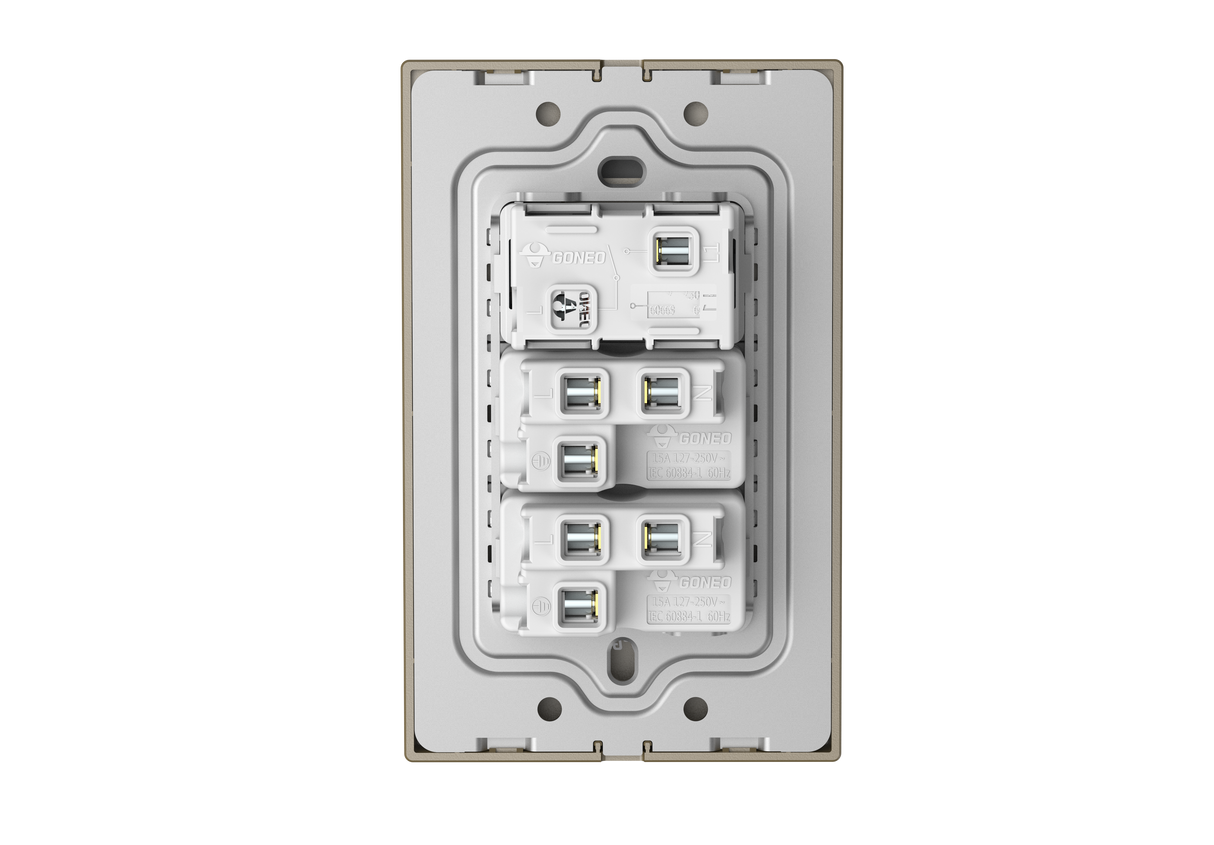 MG01E003 1 Gang Socket + 1 Gang 1 Way Illuminated Switch