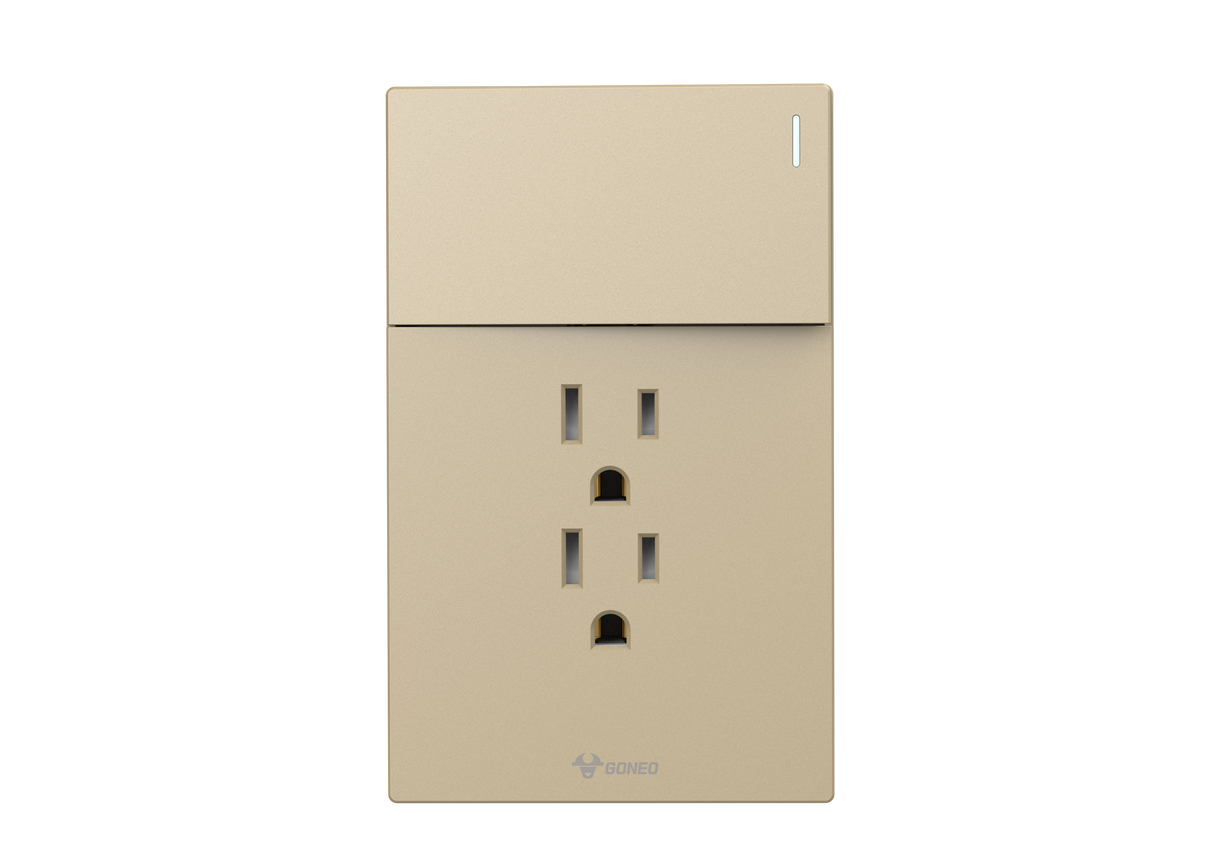 MG01E004 2 Gang Socket + 1 Gang 2 Way Illuminated Switch
