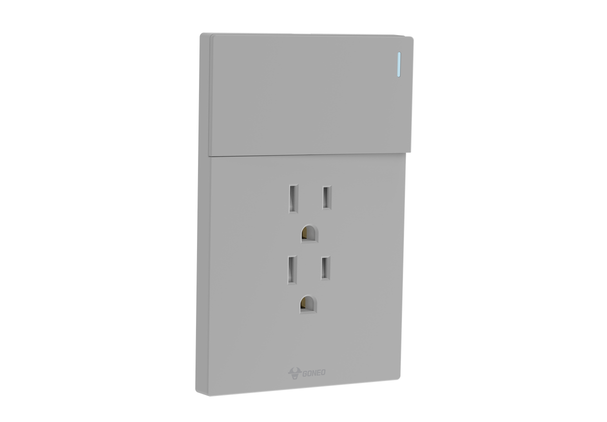 MG01E004 2 Gang Socket + 1 Gang 2 Way Illuminated Switch