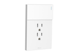 MG01E004 2 Gang Socket + 1 Gang 2 Way Illuminated Switch