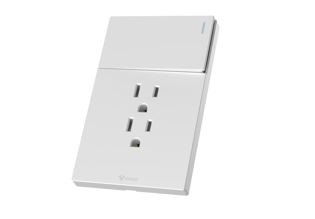 MG01E004 2 Gang Socket + 1 Gang 2 Way Illuminated Switch
