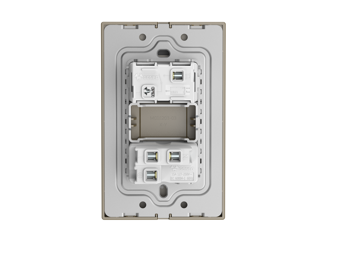 MG01E203 1 Gang Socket + 1 Gang 1 Way  Illuminated Switch