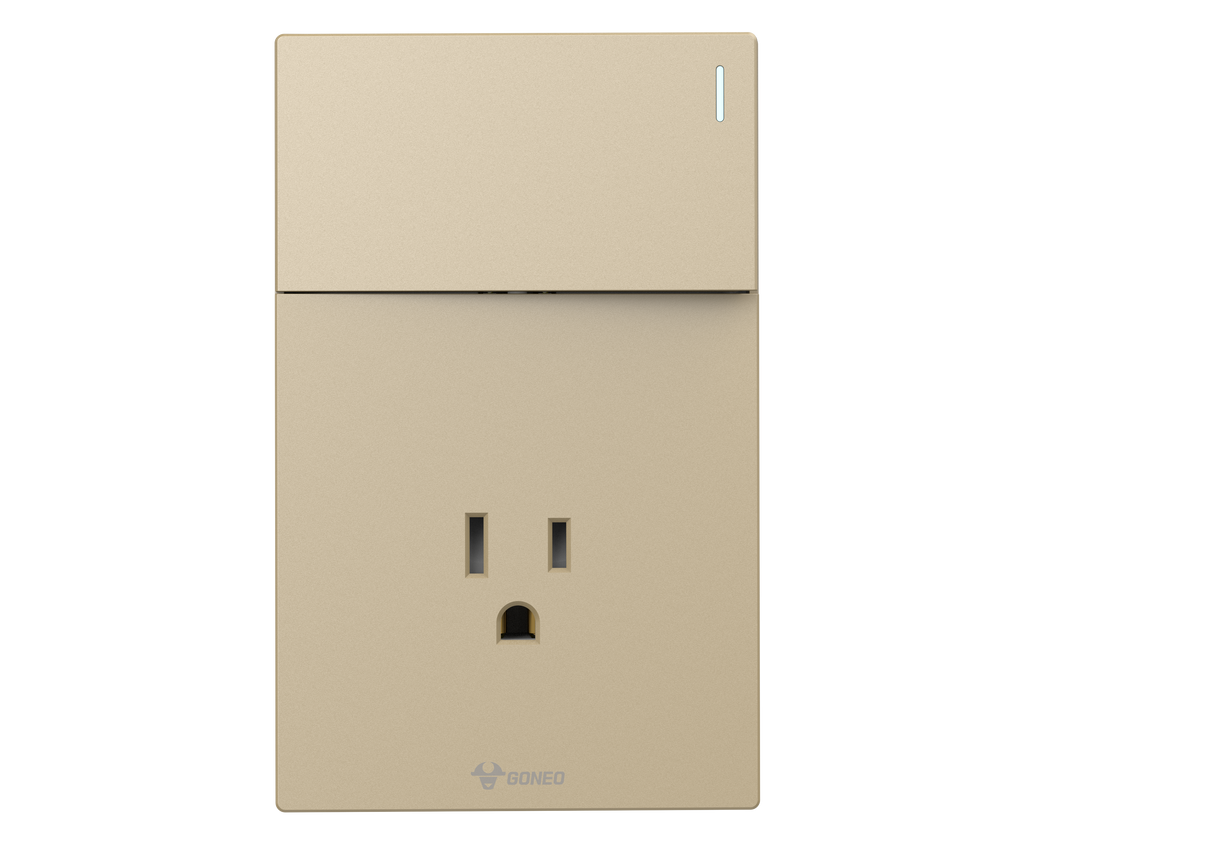MG01E203 1 Gang Socket + 1 Gang 1 Way  Illuminated Switch