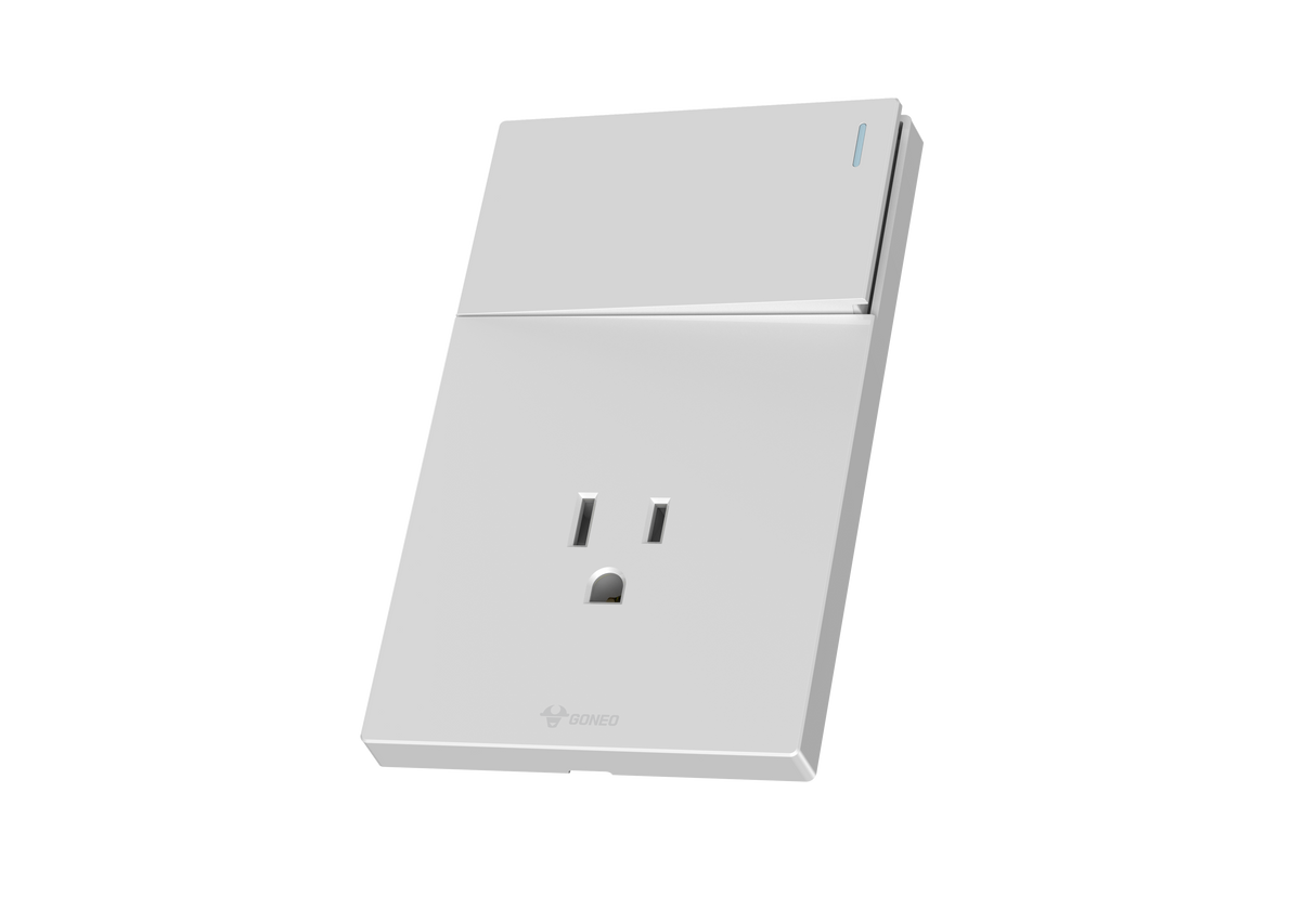 MG01E203 1 Gang Socket + 1 Gang 1 Way  Illuminated Switch