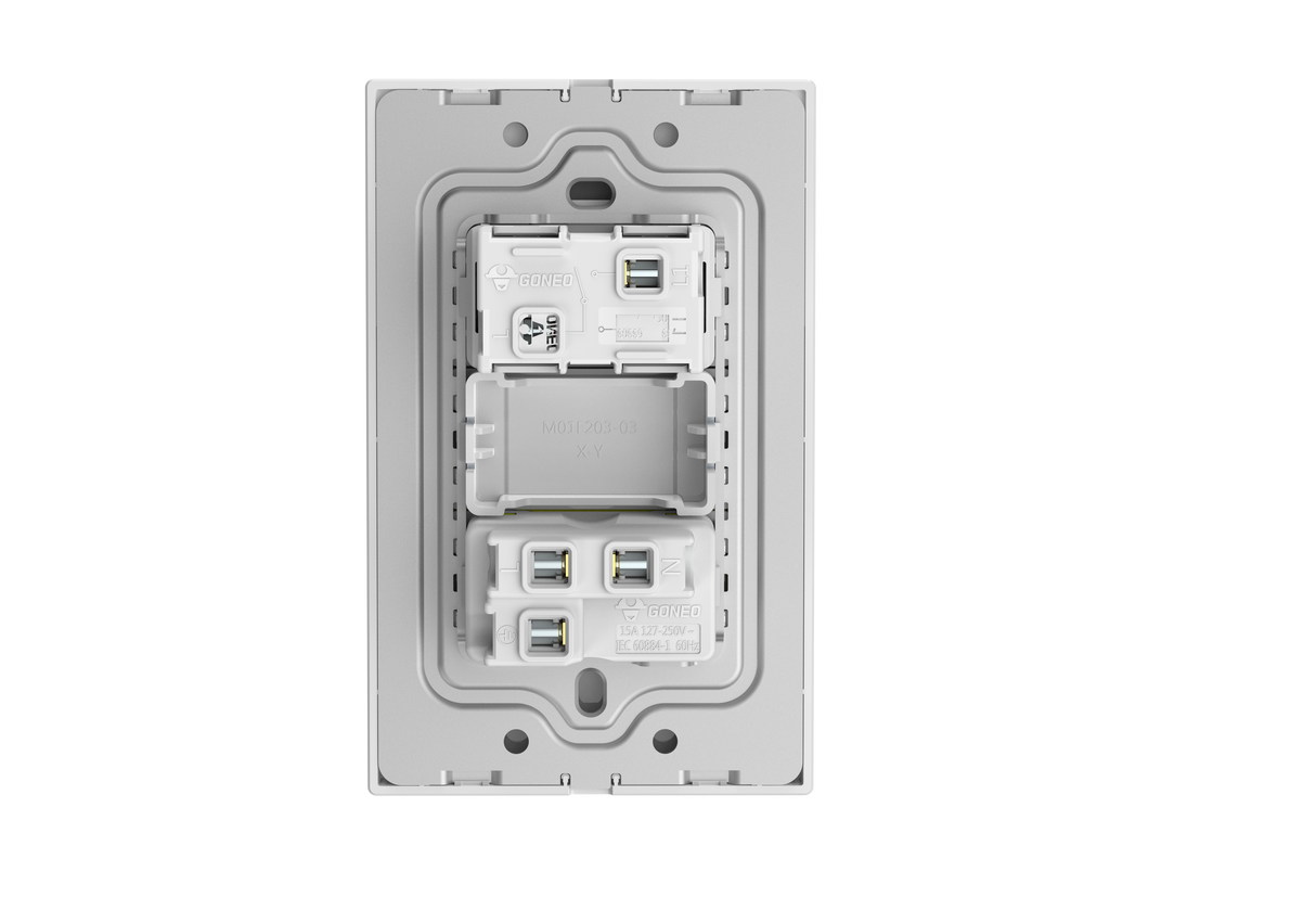 MG01E203 1 Gang Socket + 1 Gang 1 Way  Illuminated Switch