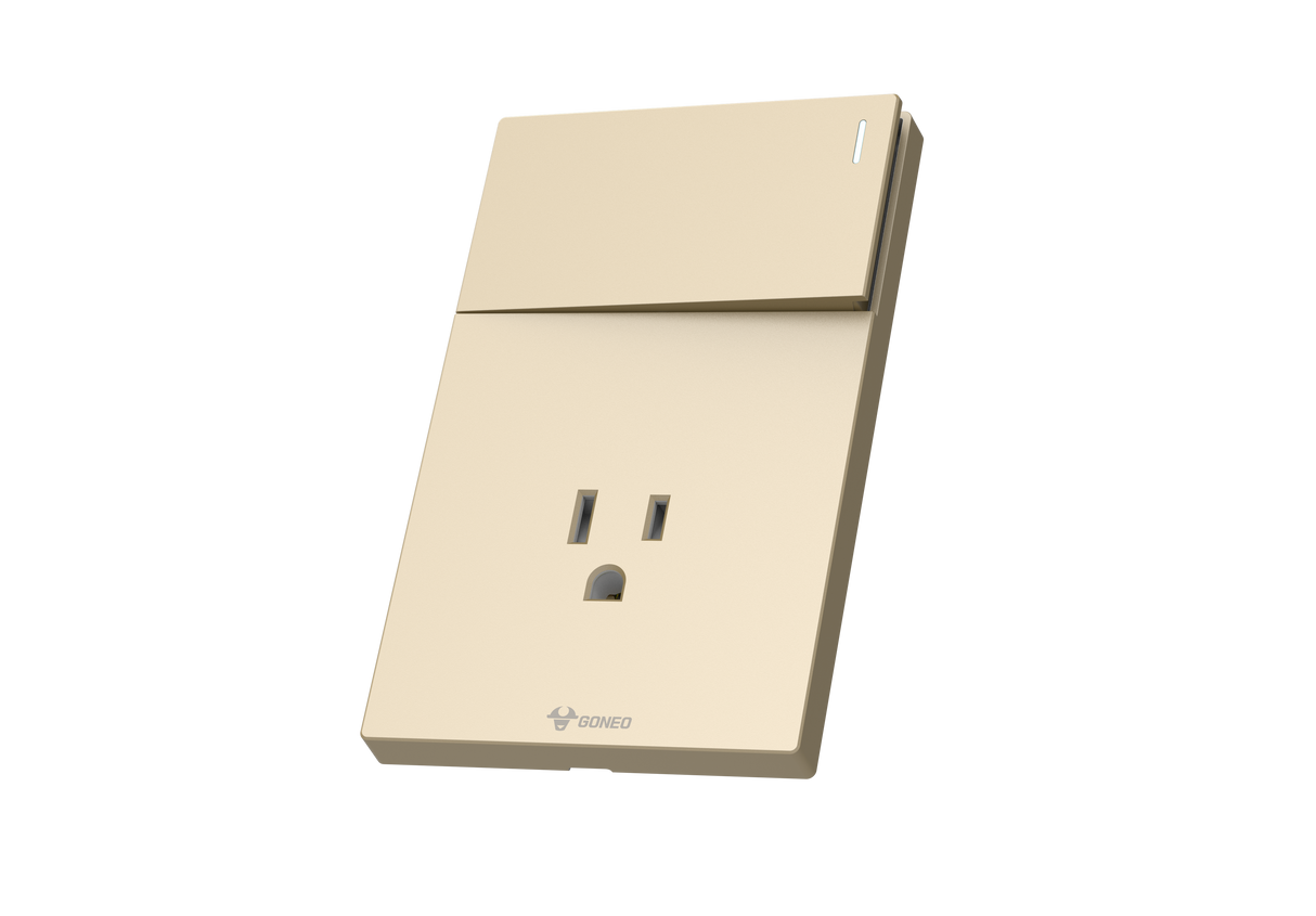 MG01E213 1 Gang Socket + 1 Gang 2 Way  Illuminated Switch