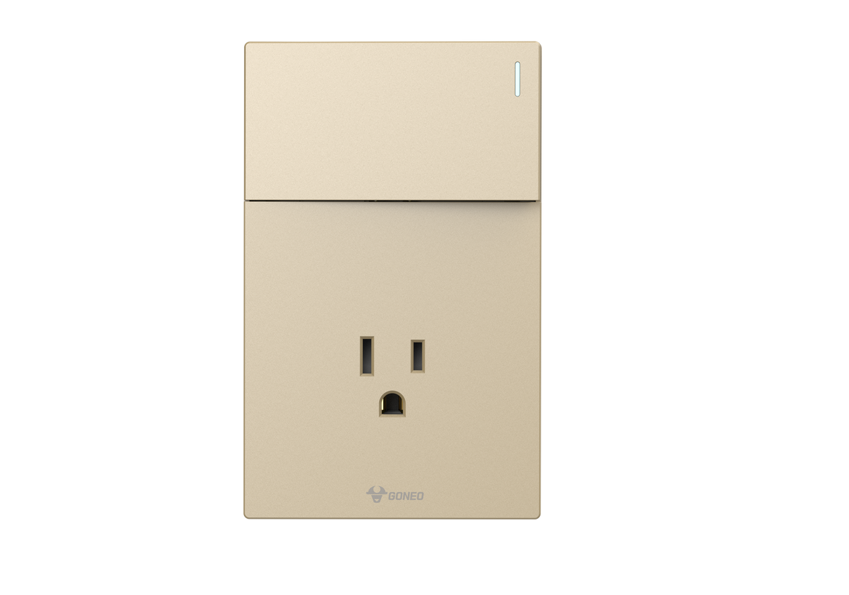 MG01E213 1 Gang Socket + 1 Gang 2 Way  Illuminated Switch
