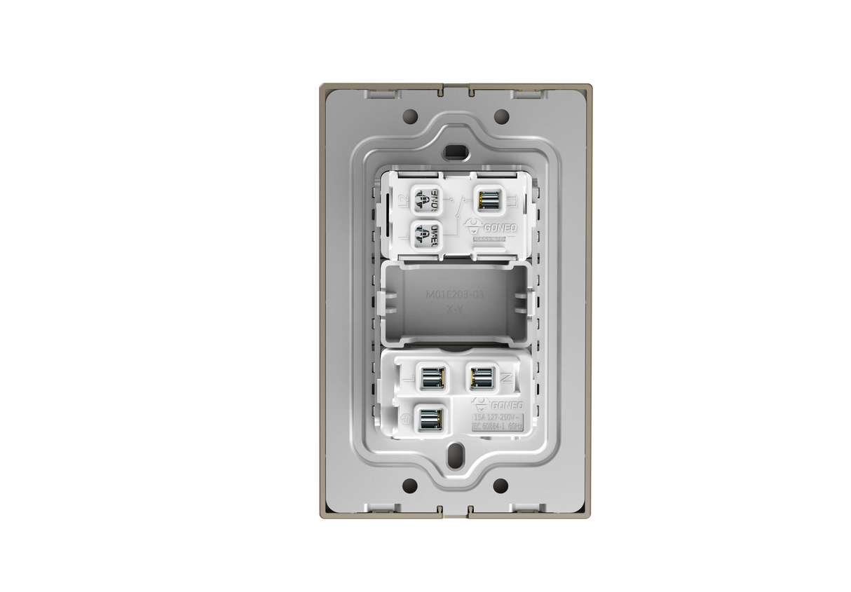 MG01E213 1 Gang Socket + 1 Gang 2 Way  Illuminated Switch