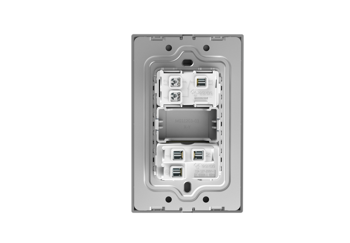 MG01E213 1 Gang Socket + 1 Gang 2 Way  Illuminated Switch
