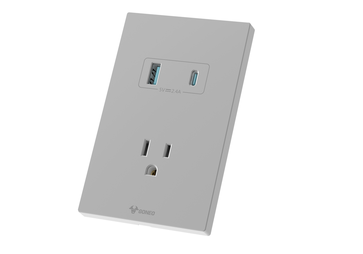 MG01E305 1 Gang Socket + 2 USB Set Switch