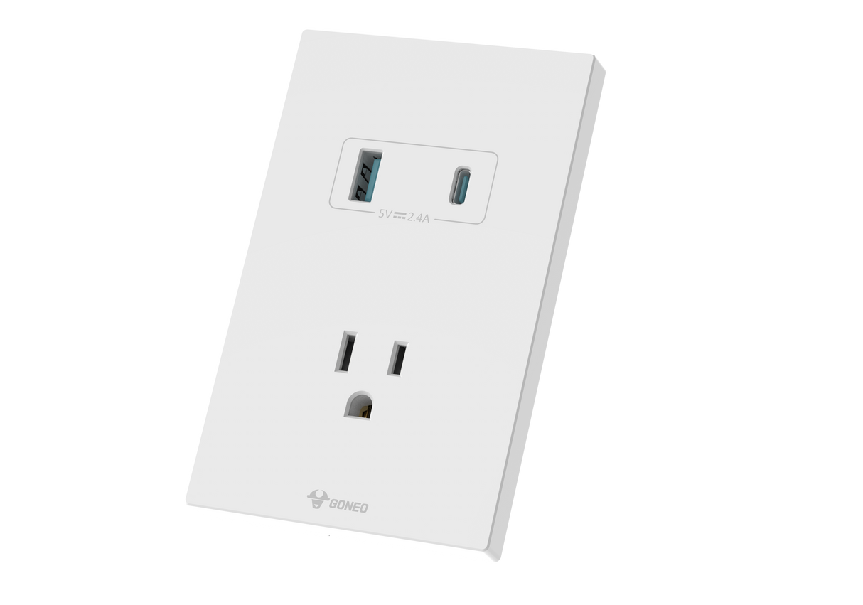 MG01E305 1 Gang Socket + 2 USB Set Switch
