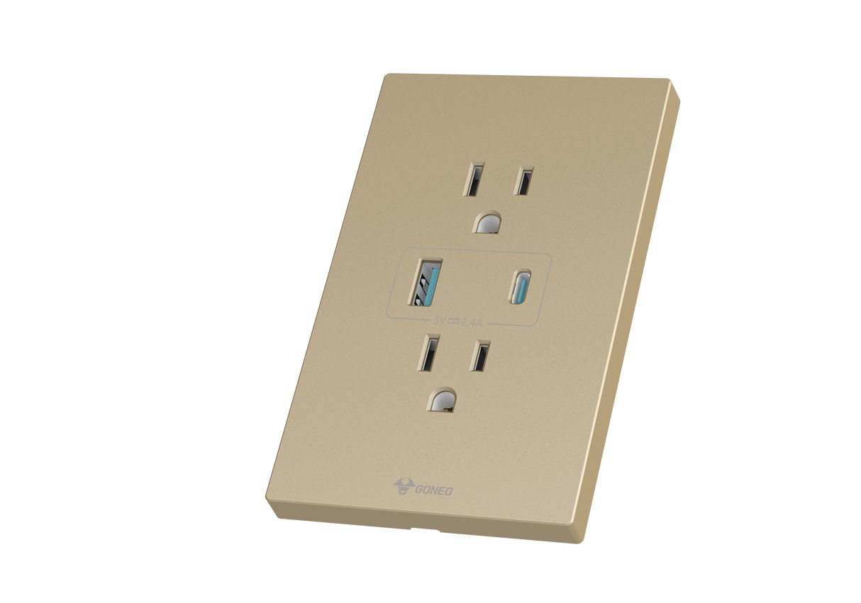 MG01E538 2 Gang Socket + 2 USB Set Switch