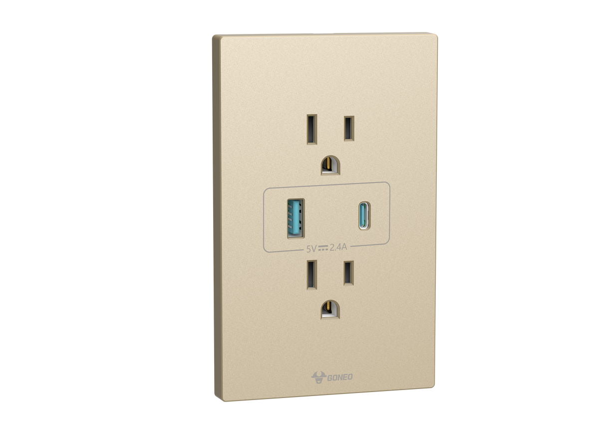 MG01E538 2 Gang Socket + 2 USB Set Switch