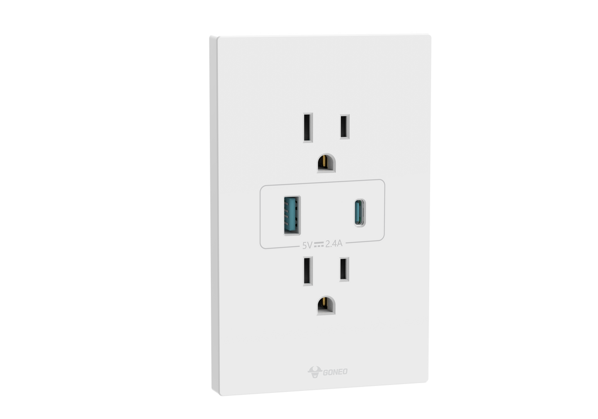 MG01E538 2 Gang Socket + 2 USB Set Switch